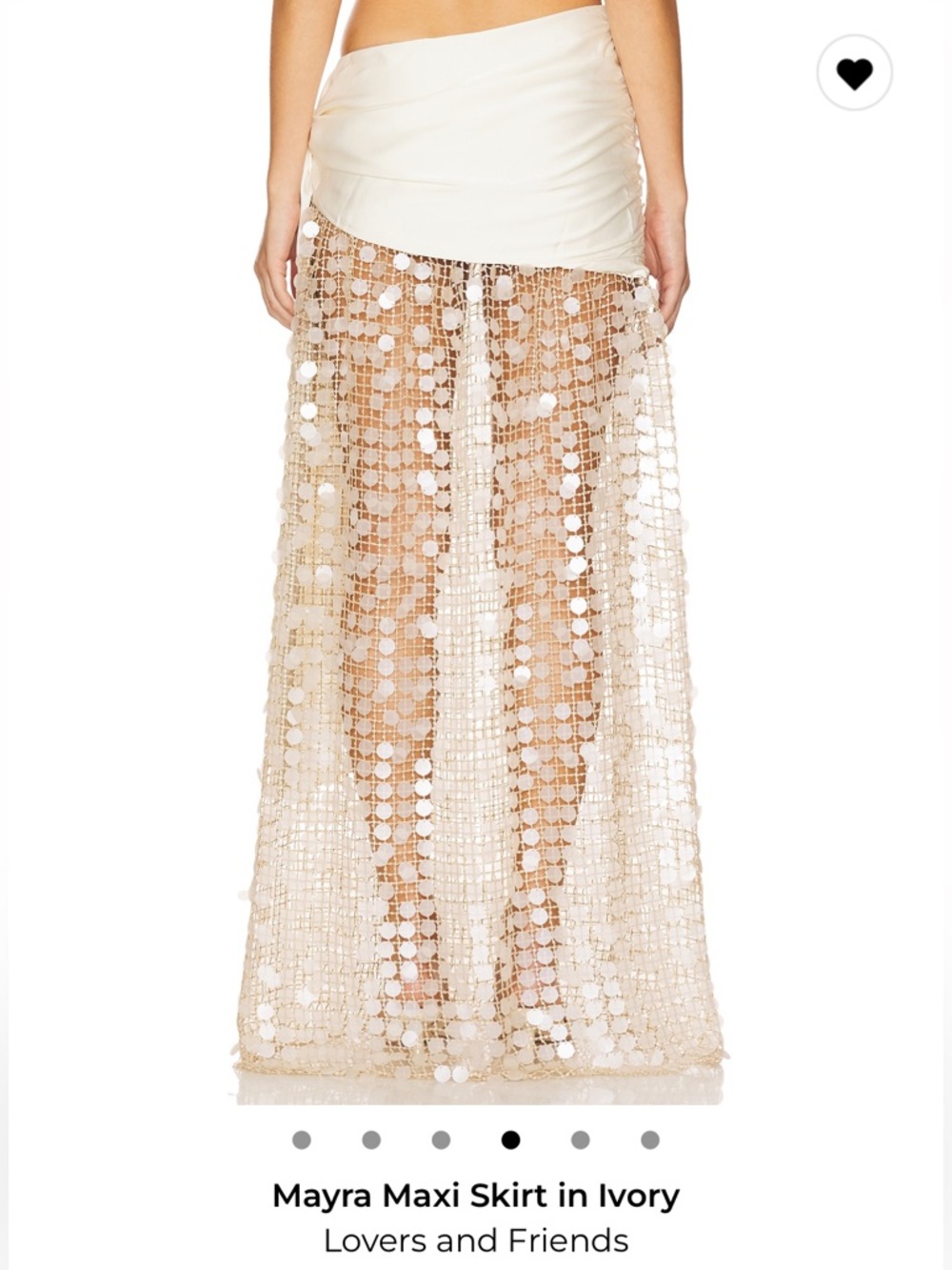 Lovers + Friends Ivory Sequin Mesh Wrap Maxi Skirt - Picture 2 of 12